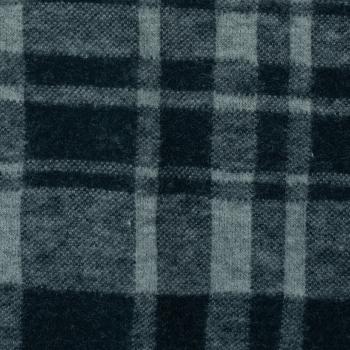 Preview: Jacquard Flanell Jersey Karo Schwarz/Smaragd by Swafing